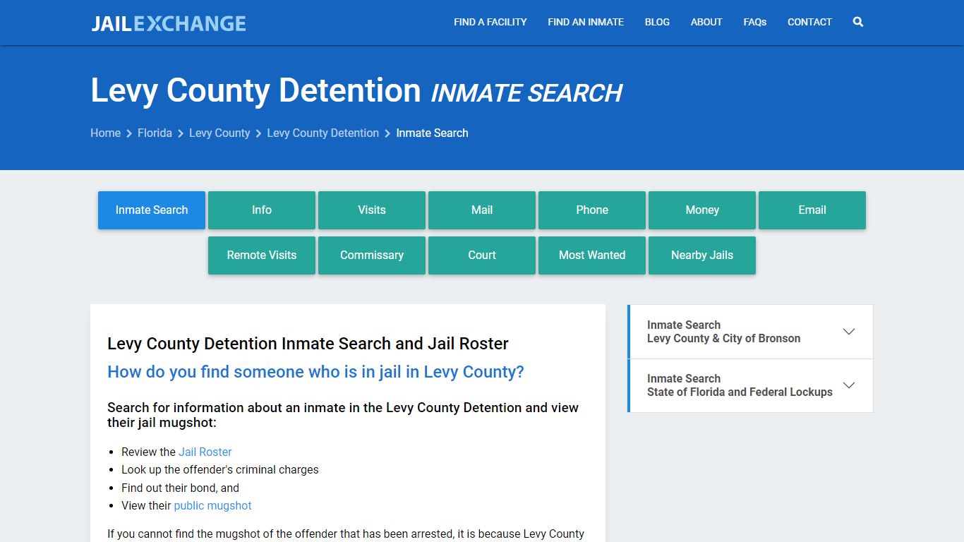 Levy County Detention Inmate Search - Jail Exchange